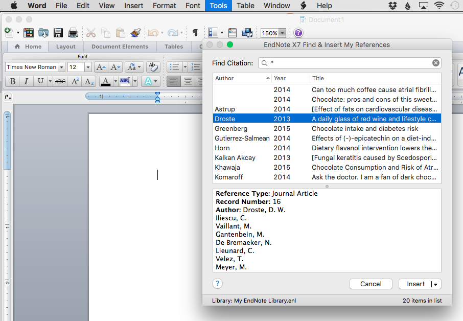 endnote extension for word 2016 mac